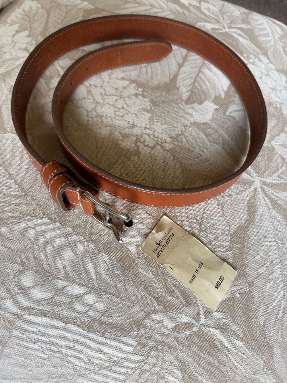 Polo by Ralph Lauren Women’s Vintage Chestnut Leather Belt Silver Buckle NWT